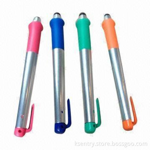 Aluminum Stylus Touchscreen Pens for iPhone 5/iPad Mini/Samsung Tab3 8.0, Comes in Blue, RoHS-marked